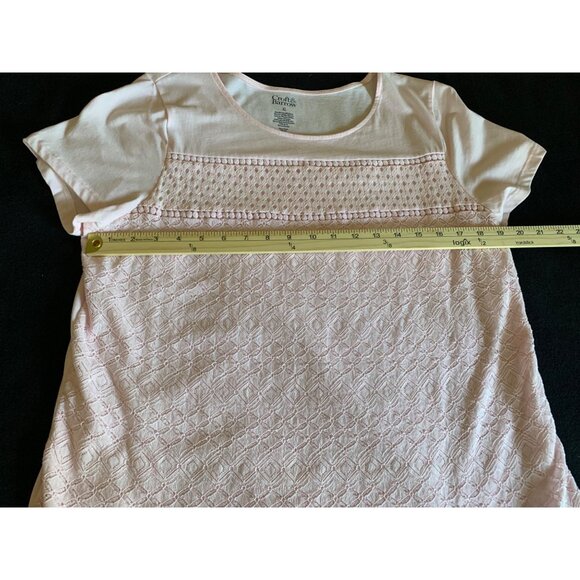 Croft & Barrow Womens Size XLarge Pink Lace Front Short Sleeve Top - Picture 4 of 6